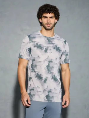 Men Printed Slim Fit Round Neck T-shirt with TECHNOCOOL  Travel Light Outdoor Shirt
