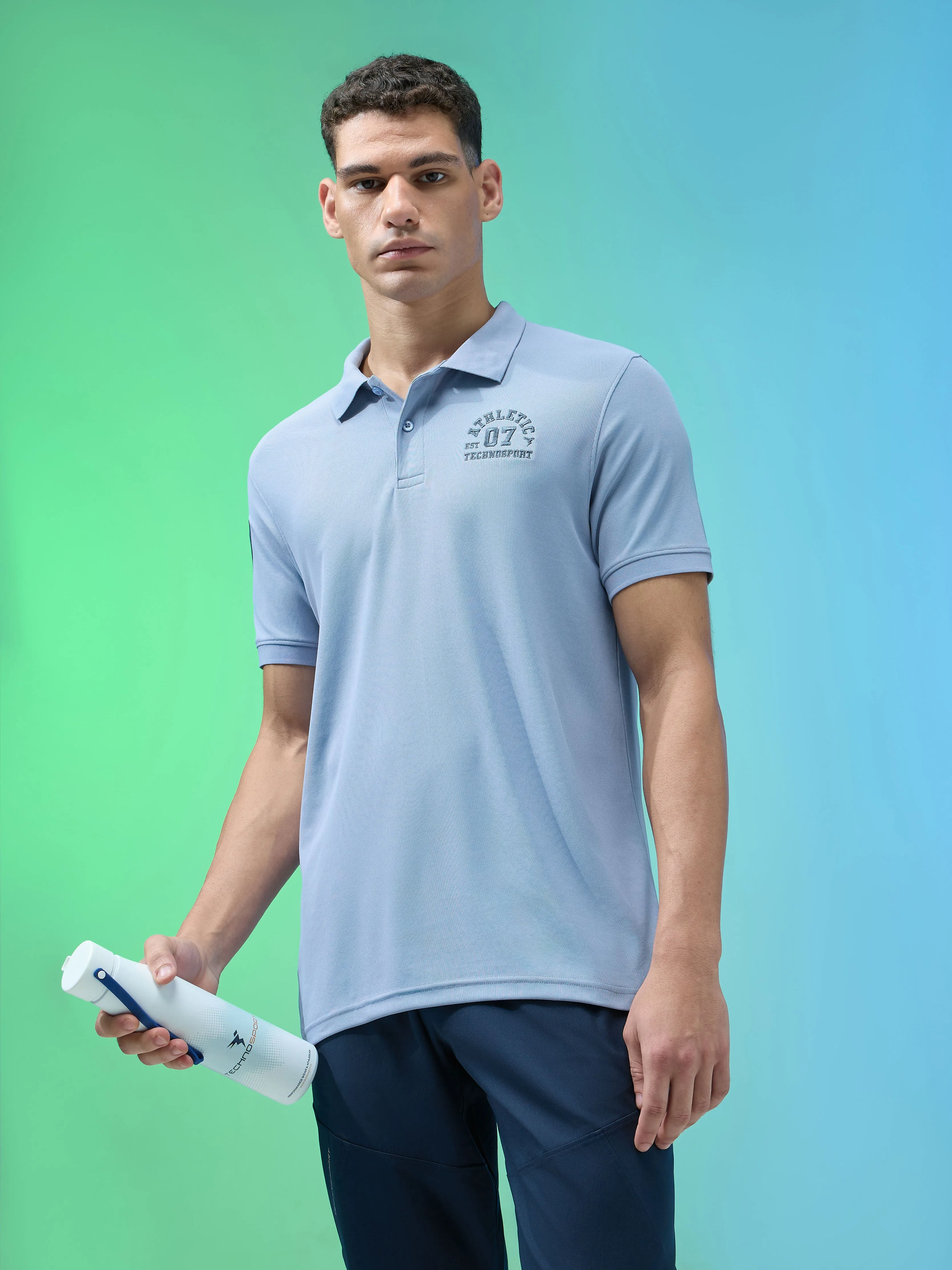Men Solid Slim Fit Polo Sports T-shirt with MATPIQ Golf Outfit Twill Tape Reinforcement