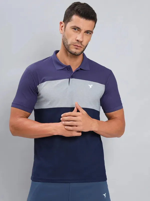 EasyCare Textile Men Colorblock Slim Fit Polo T-shirt with MATPIQ