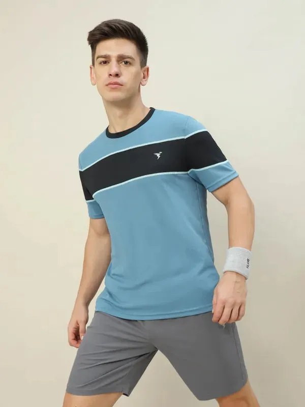 Men Colorblock Slim Fit Crew Neck T-shirt with TECHNO COOL  Smart Layer Street Ready