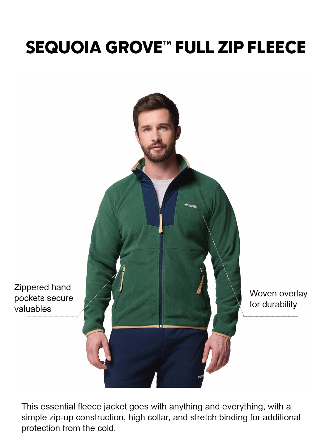Travel Essential Under Shell Columbia Men Green Sequoia Grove Fleece Jacket