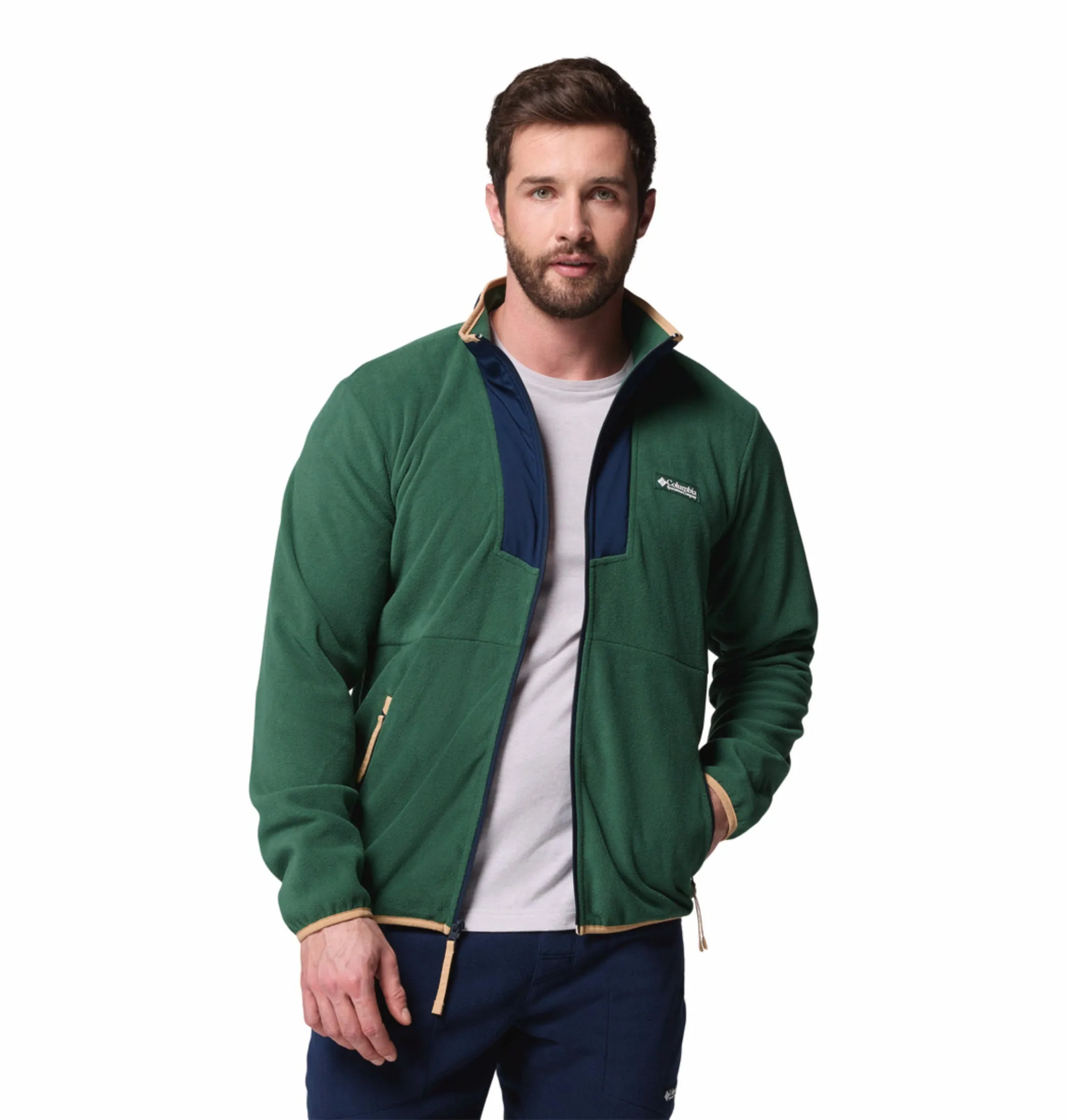 Weekend Layer Chilly Commute Columbia Men Green Sequoia Grove Fleece Jacket