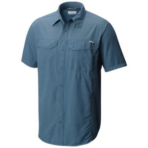 Columbia Men Blue Silver Ridge Short Sleeve Shirt (Sun Protection) Play Mode UVProtectionCloth