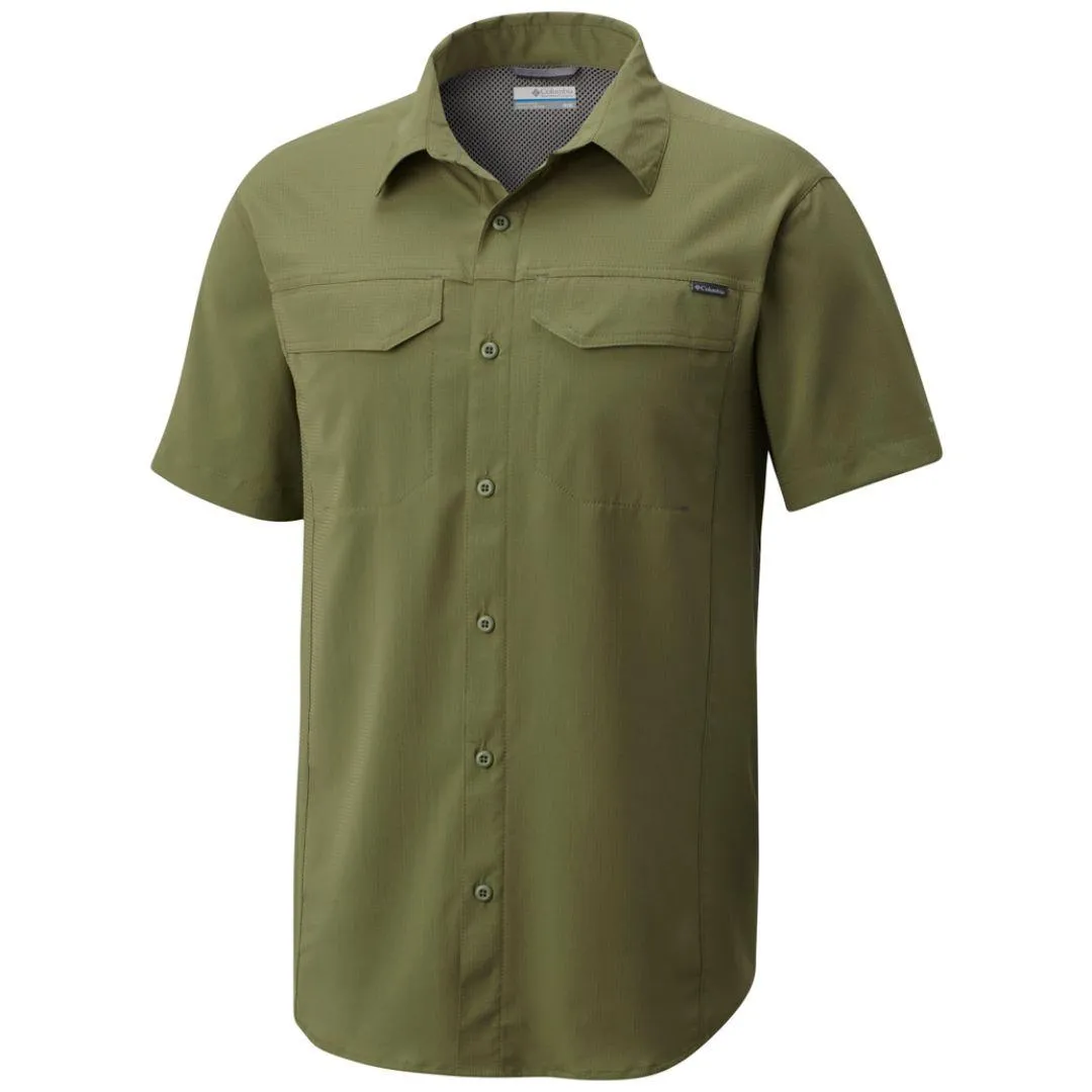 Columbia Men Green Silver Ridge Lite Short Sleeve Shirt (Sun Protection) Stylish Bottom