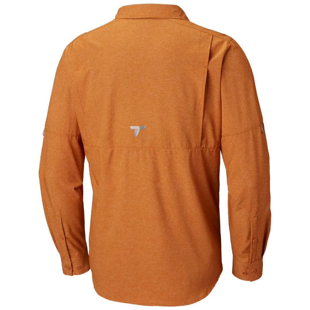 Columbia Men Orange Irico Mens Long Sleeve Shirt WrinkleResistant Hypoallergenic Fibers