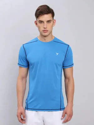Men Solid Slim Fit Crew Neck T-shirt with TECHNO COOL  HeatResistantMaterial