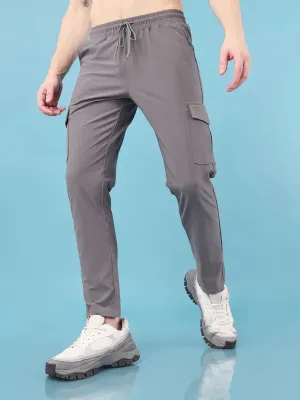 Men Solid Relax Fit Cargo Trackpants with DURACOOL  Ventilated Mesh Panels
