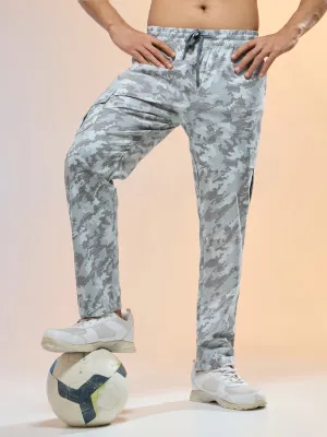 Stability Support Comfort Cushion Tech Men Printed Straight Fit Sports Cargo Trackpants with TS LYTRA