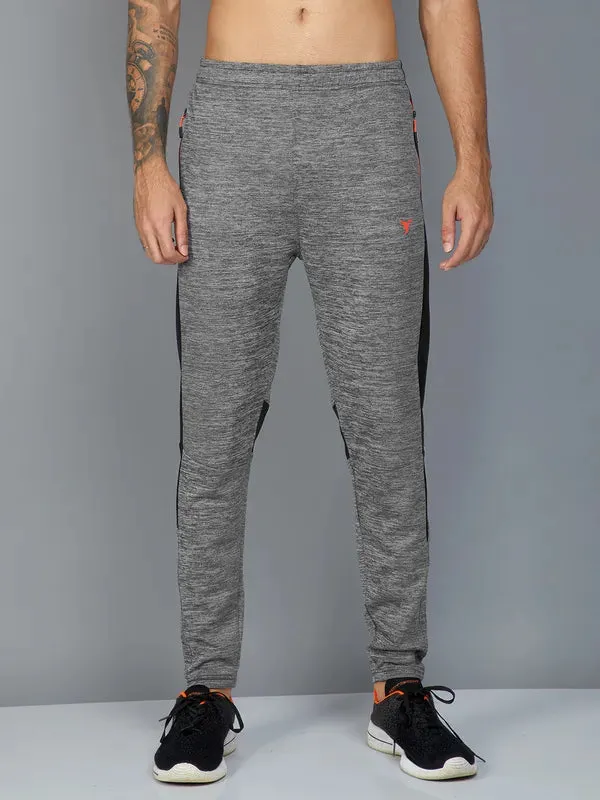 Moisture Lock Technology Relaxed Wear Men Colorblock Slim Fit Trackpants with TECHNO DRY