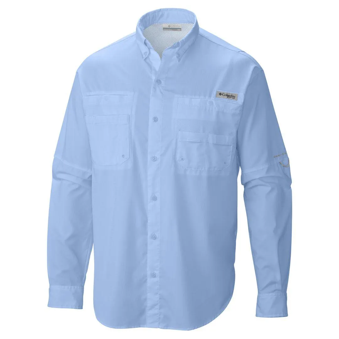 Bio Glow Columbia Men Blue Tamiami II LS Shirt (Sun Protection)