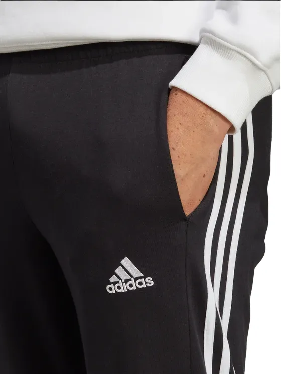 Adidas Pantalone sportivo da uomo in jersey 3 Strisce IC0044 black Performance Training Pants
