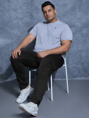 Foot Support Men Plus Size Solid Relax Fit Cargo Trackpants with DURACOOL 