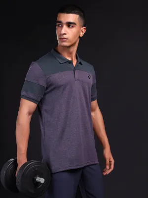 Men Melange Slim Fit Polo T-shirt with DOUBLE COOL Lightweight Feel