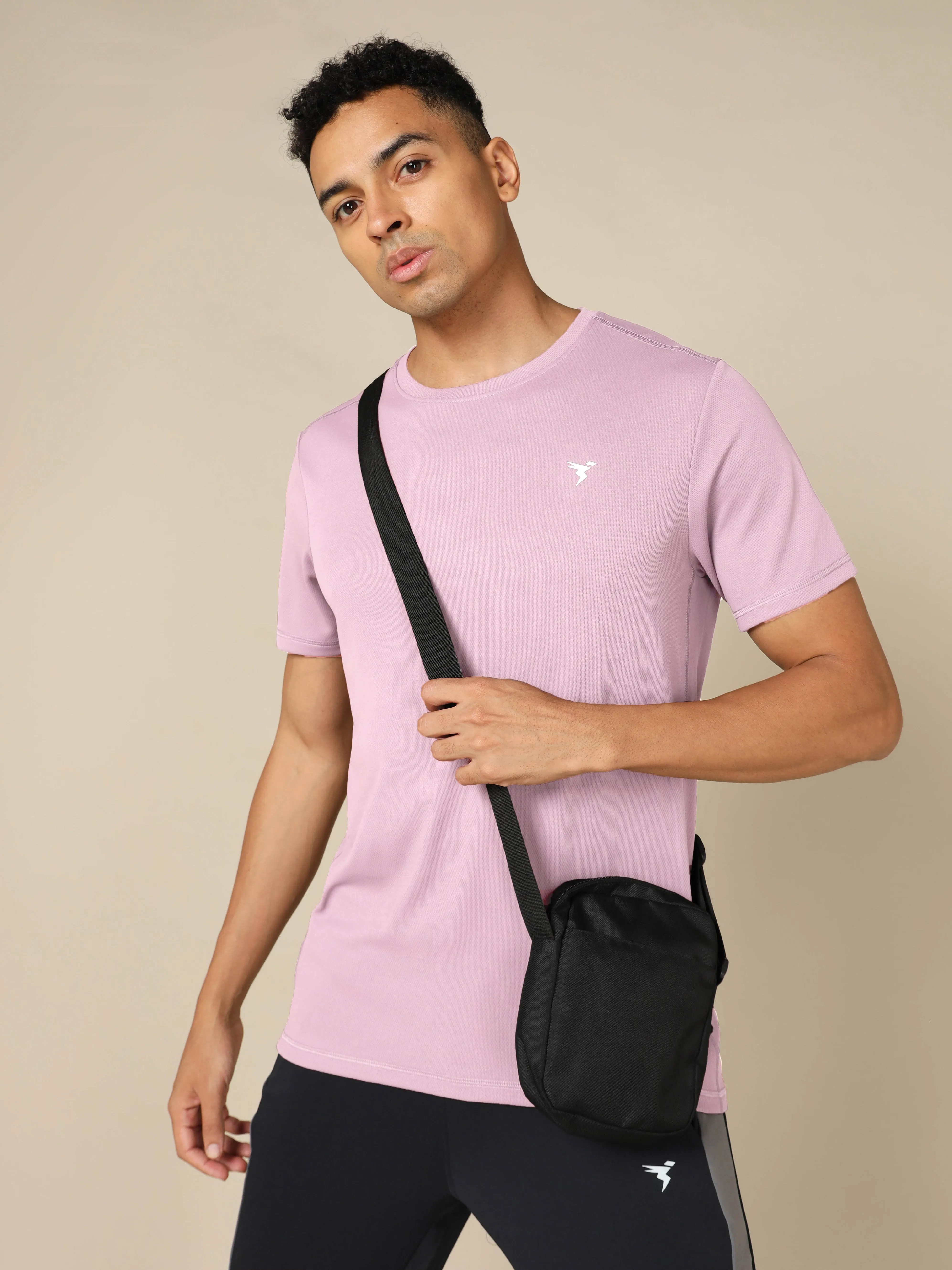Beach Outfit Men Solid Slim Fit Crew Neck T-shirt with TECHNO COOL 