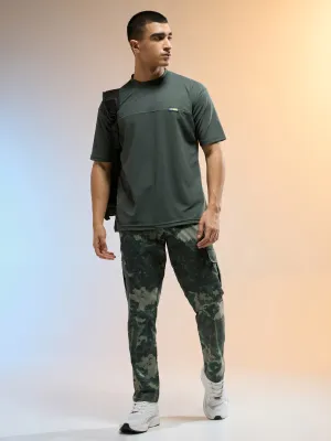 Elasticized Ankle Cuffs Men Printed Straight Fit Sports Cargo Trackpants with TS LYTRA