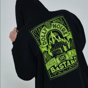 Dolly Noire Felpa con Cappuccio Bastard SW070-SK-01 black Graduation wear Geometric Print
