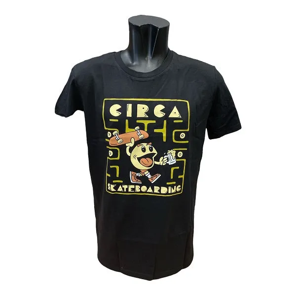 C1RCA maglietta manica corta da uomo SK8-MAN MTS141 nero Urban Fit Breathable Material