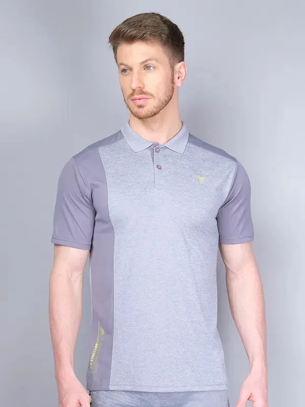 Essential Wear Minimal Comfort Men Melange Slim Fit Polo T-shirt with DOUBLE COOL