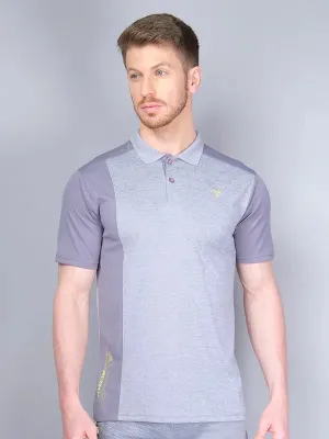 Essential Wear Minimal Comfort Men Melange Slim Fit Polo T-shirt with DOUBLE COOL