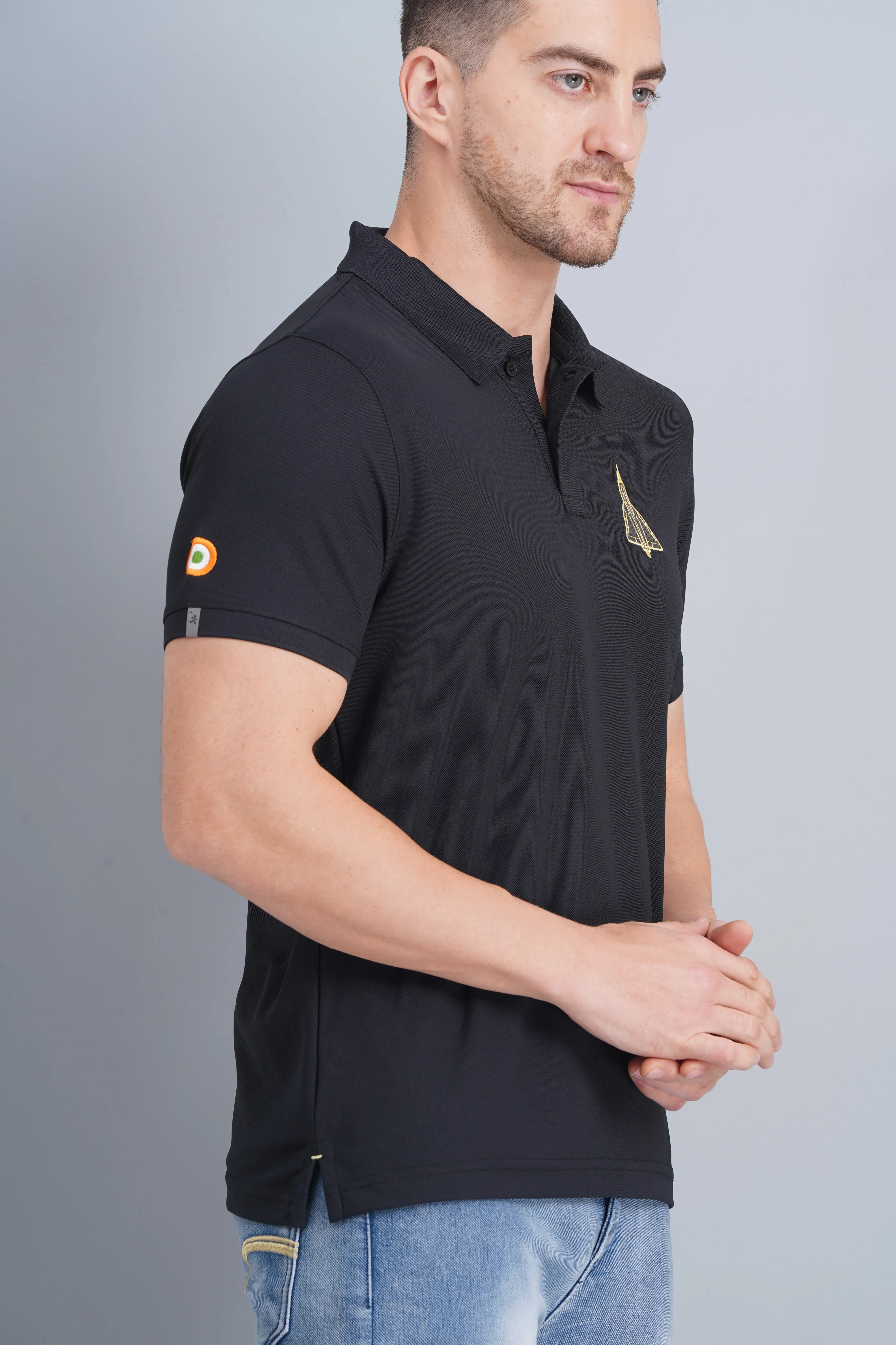 Comfort Stretch Urban Chic Men's Polo T Shirt Tejas Black