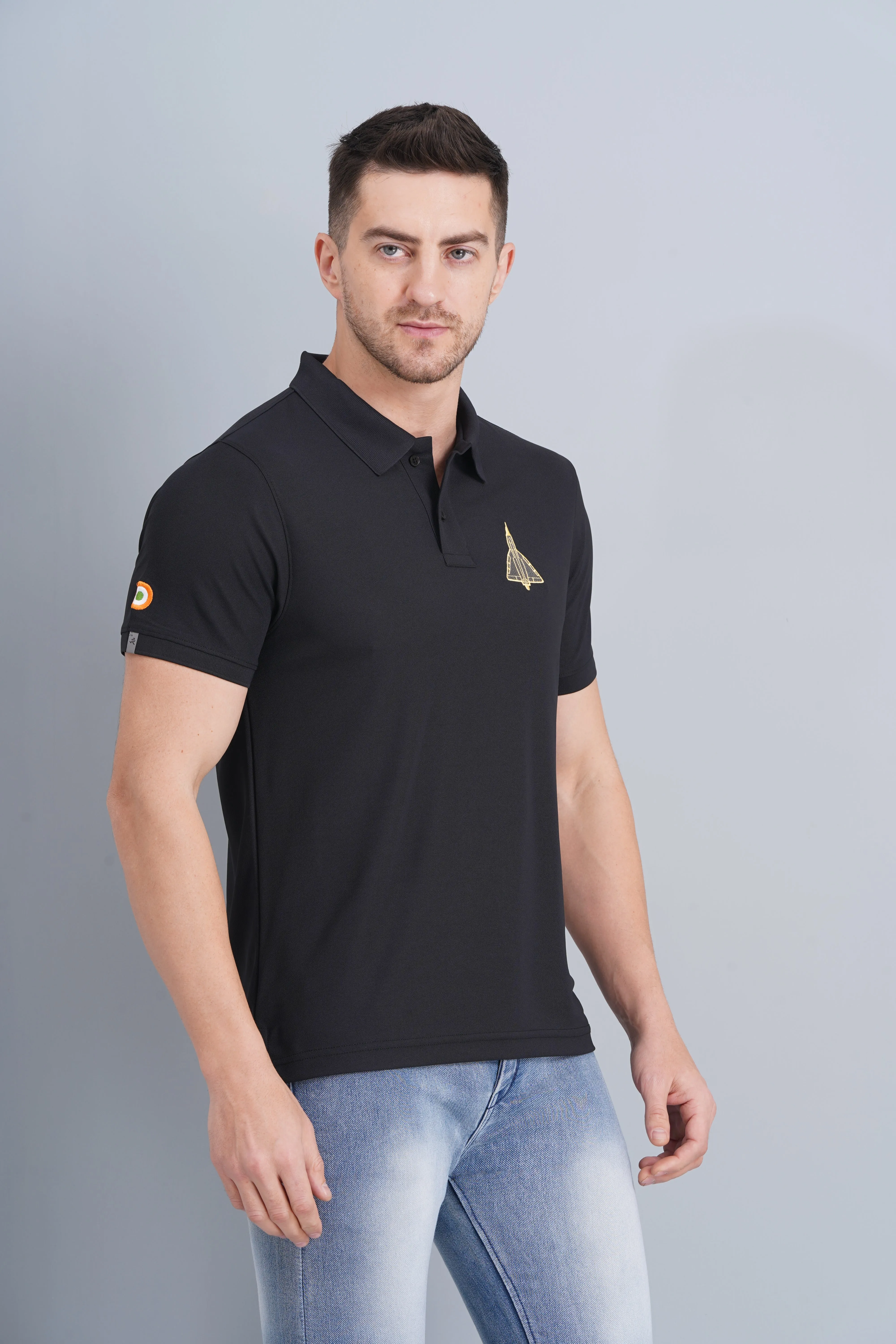Men's Polo T Shirt Tejas Black Stylish Shirt Sporty Wearable