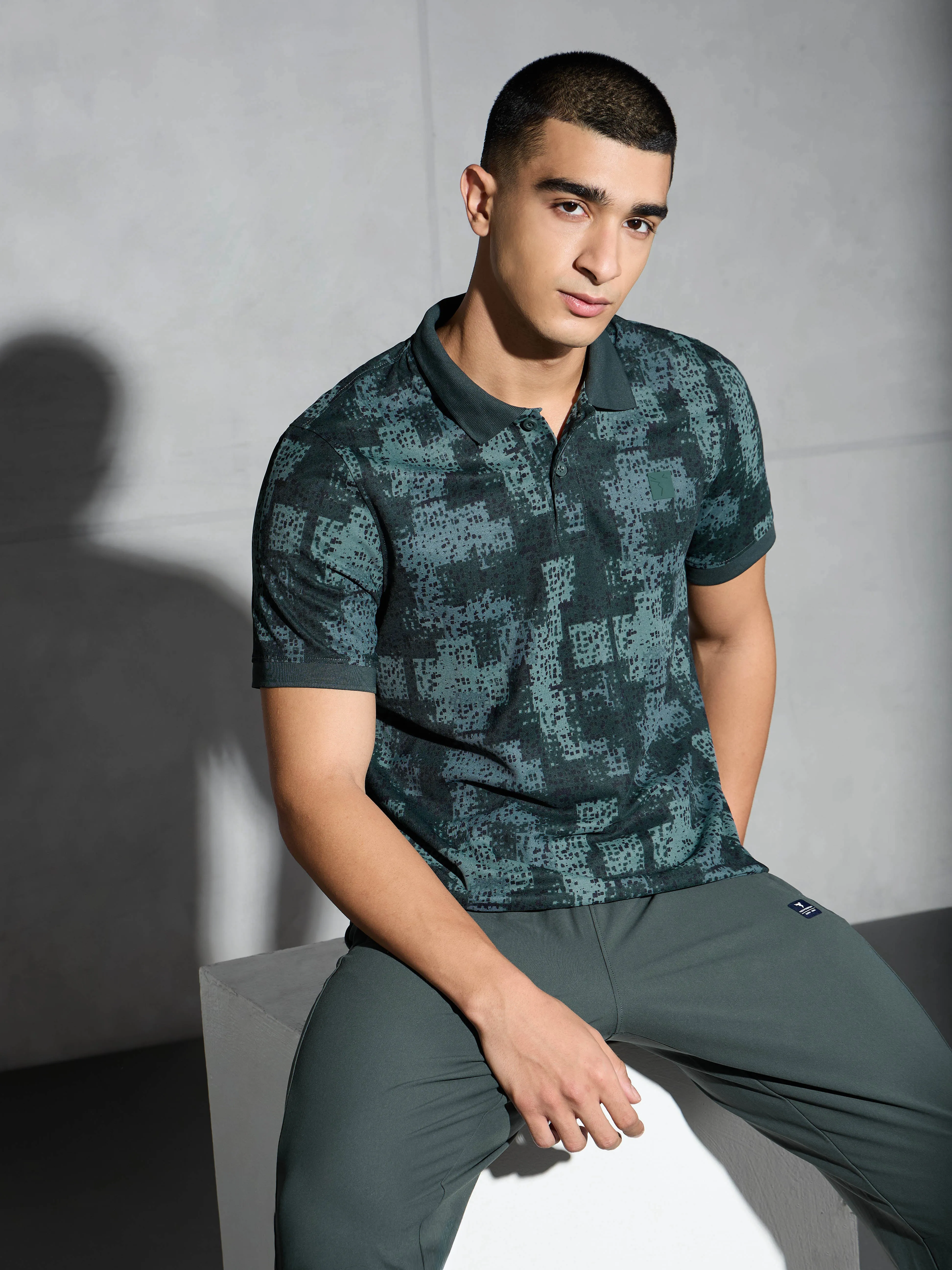ReinforcedKnees Classic Sweater Men Printed Slim Fit Polo T-shirt with MATPIQ