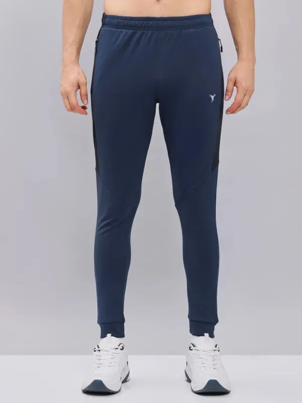 Men Melange Slim Fit Trackpants with TECHNO DRY Stability Support