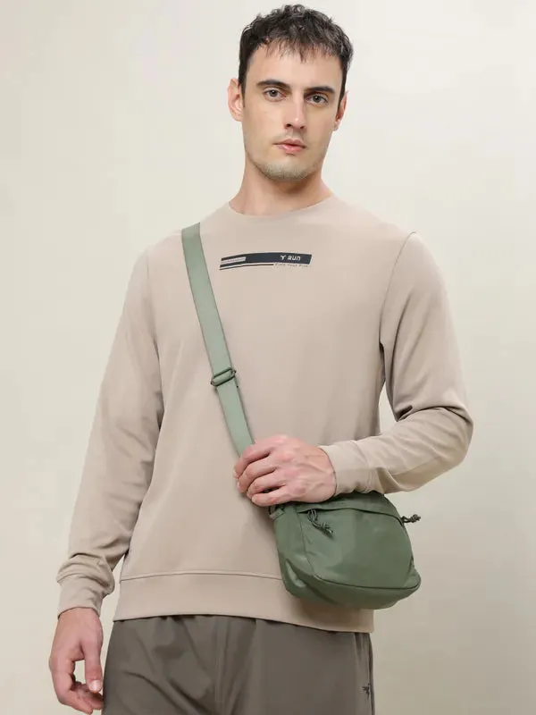 Men Printed Slim Fit Crew Neck Sweatshirt with ELASTO PLUS Plus Size Unisex Design