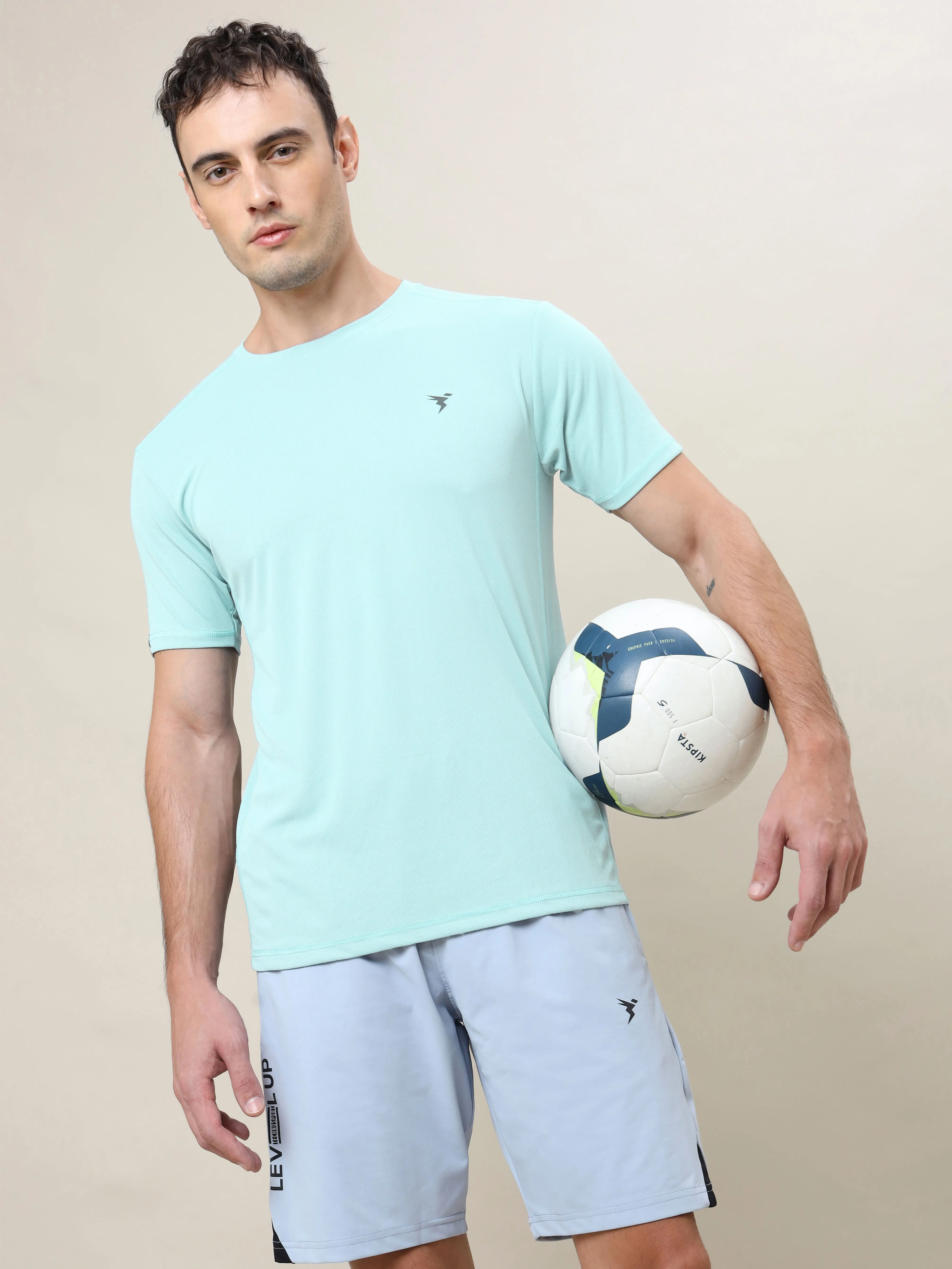 City Fashion Look Men Solid Slim Fit Crew Neck T-shirt with TECHNO COOL 