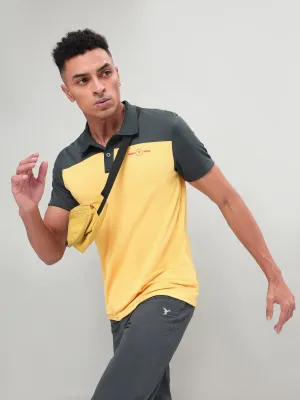 High-End Look Trendy Wear Men Colorblock Relax Fit Polo T-shirt with TECHNO COOL 
