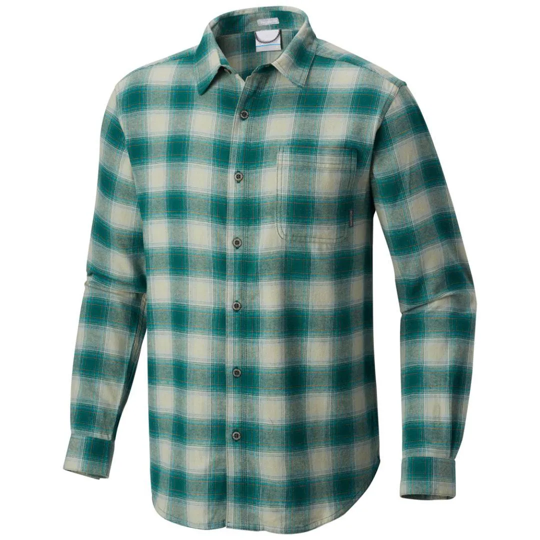 WrinkleResistantClothing Light Flow Columbia Men Green Boulder Ridge Long Sleeve Flannel