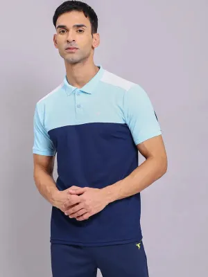 All-Purpose Wear Functional Design Men Colorblock Slim Fit Polo T-shirt with MATPIQ