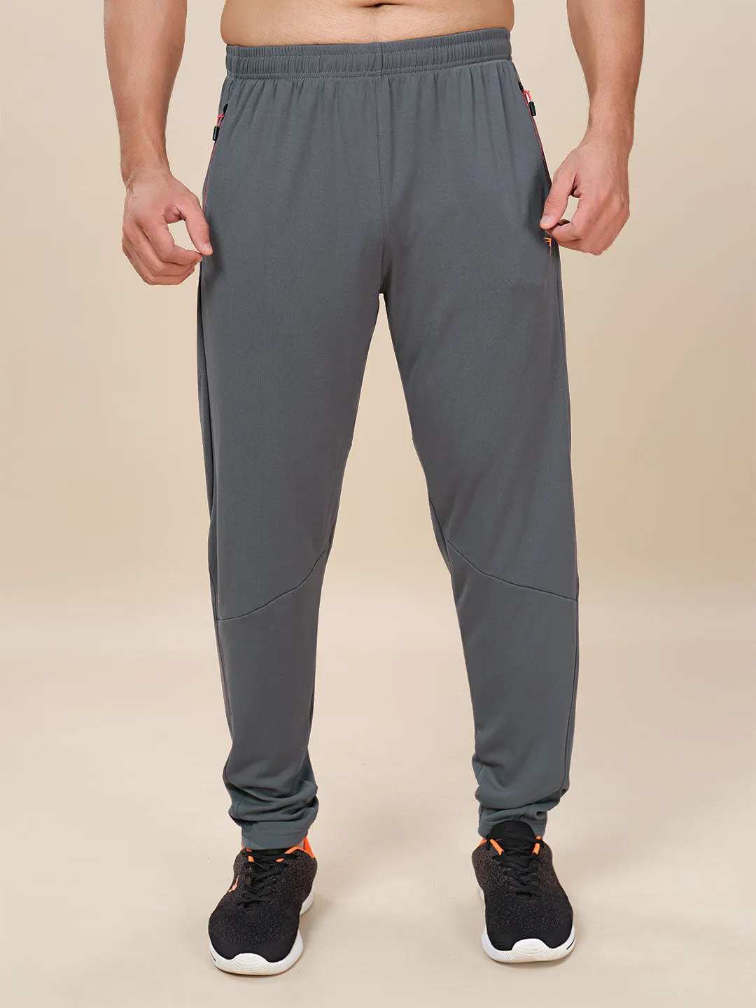 Locking Zippers Flex Pants Capri Men Plus Size Solid Slim Fit Trackpants with TECHNO DRY