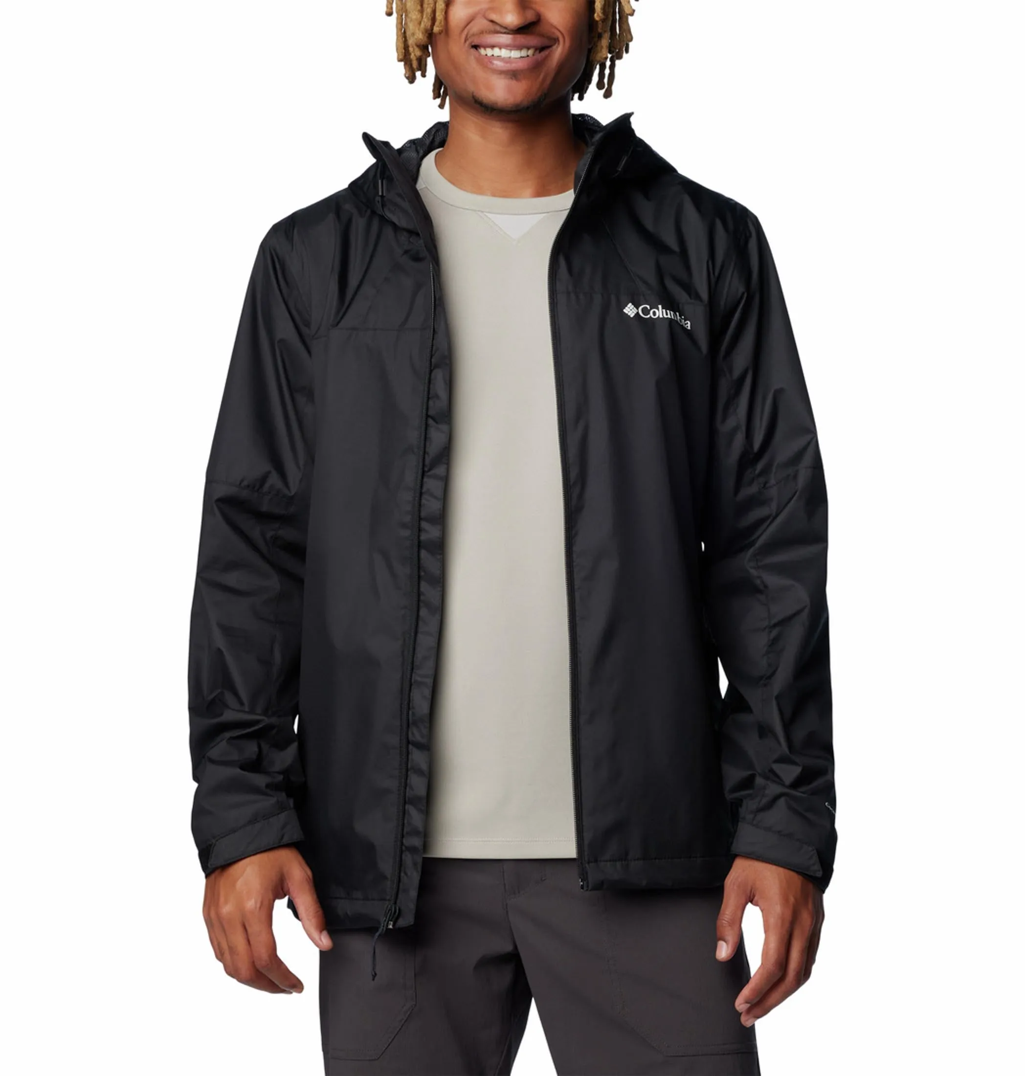 Columbia Men Black Inner Limits III Jacket Waterproof Stretch Knit Fabric