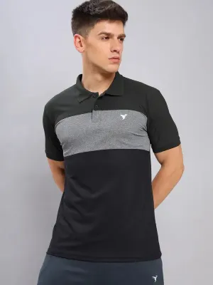 Men Colorblock Slim Fit Polo T-shirt with MATPIQ Summer Business Breathable touch