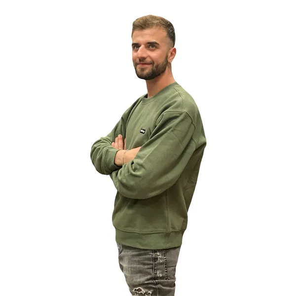 UV Protection City Fit Obey Felpa da uomo Mini Box Logo Crew Specialty Fleece 112480100 thyme