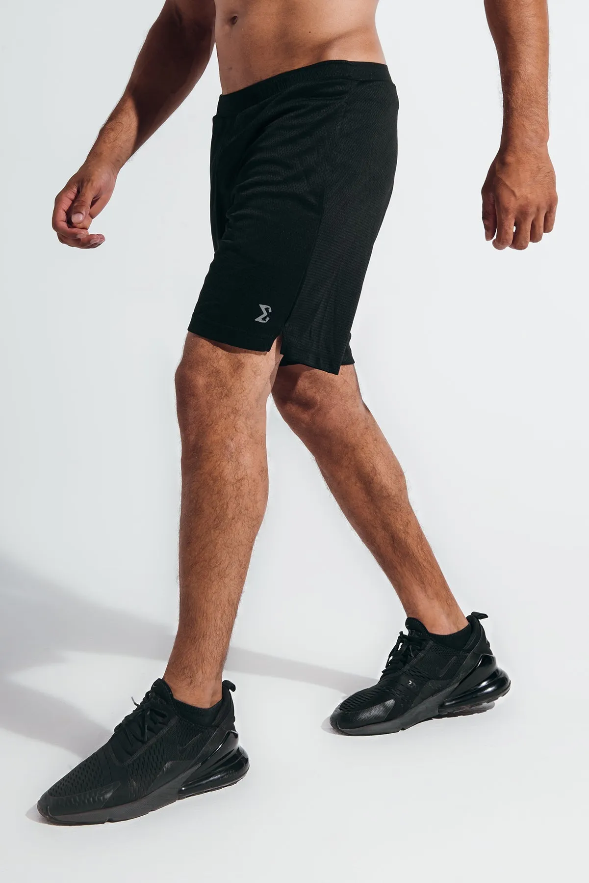 Impact 9 inches Short Black Comfort Waist Elastic Waistband Design