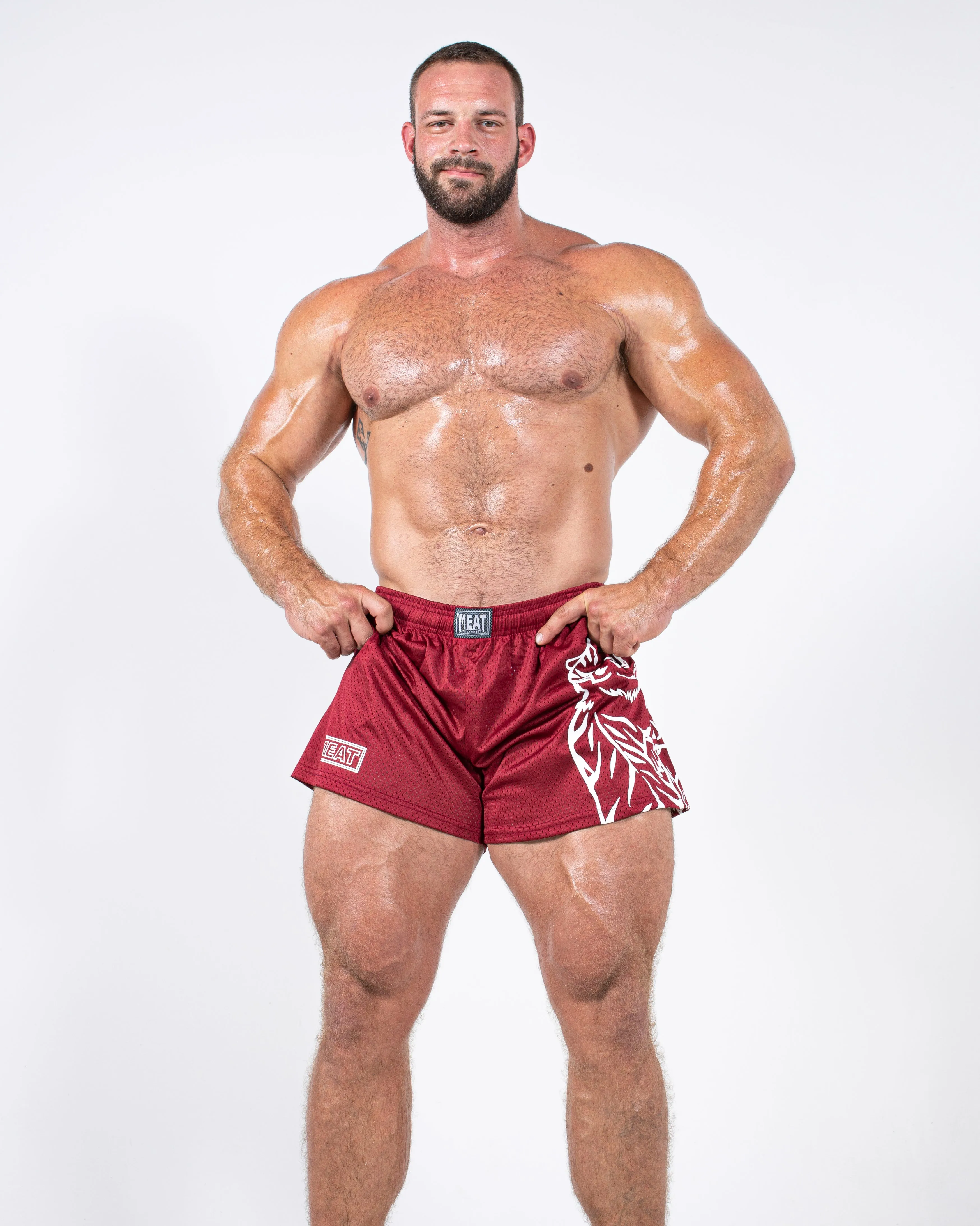 Minimalist Look TRAINING SHORTS ?C CLUB / BURGUNDY RED