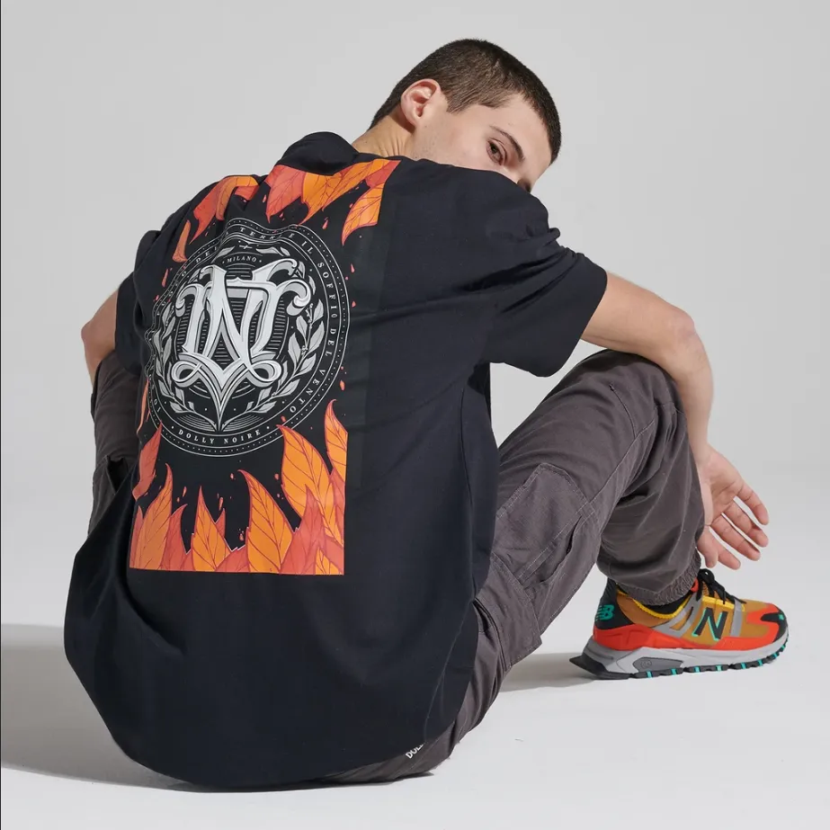 Comfy Vibes Dolly Noire T-Shirt manica corta Autunno Oversize Tee ts010-tb-01 black