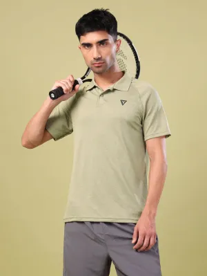 Men Melange Slim Fit Polo T-shirt with DOUBLE COOL Simple Wear