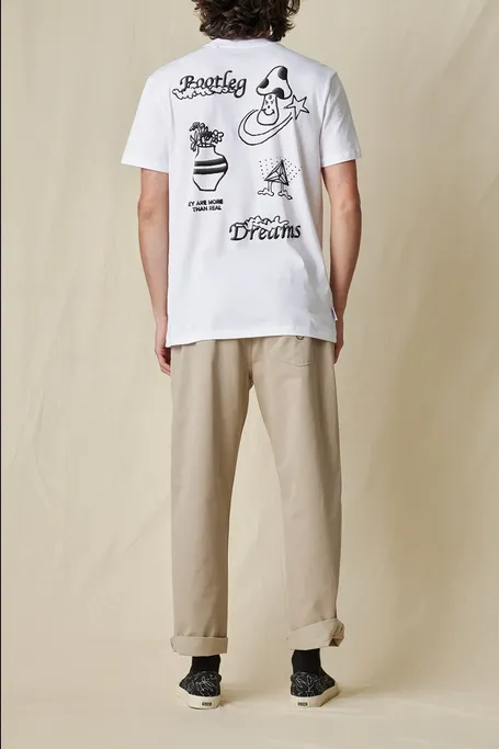 Globe T-shirt manica corta Bootleg Dreams Tee SS GB02241004 WHT white Outdoor Fashion Minimalist Stitching