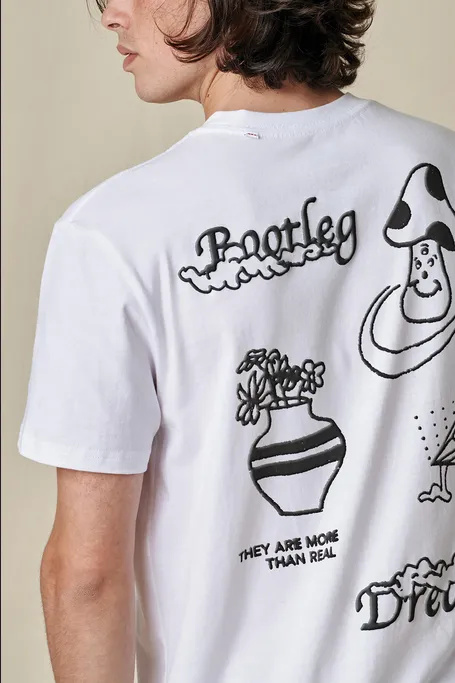 Breathable mesh lining Globe T-shirt manica corta Bootleg Dreams Tee SS GB02241004 WHT white