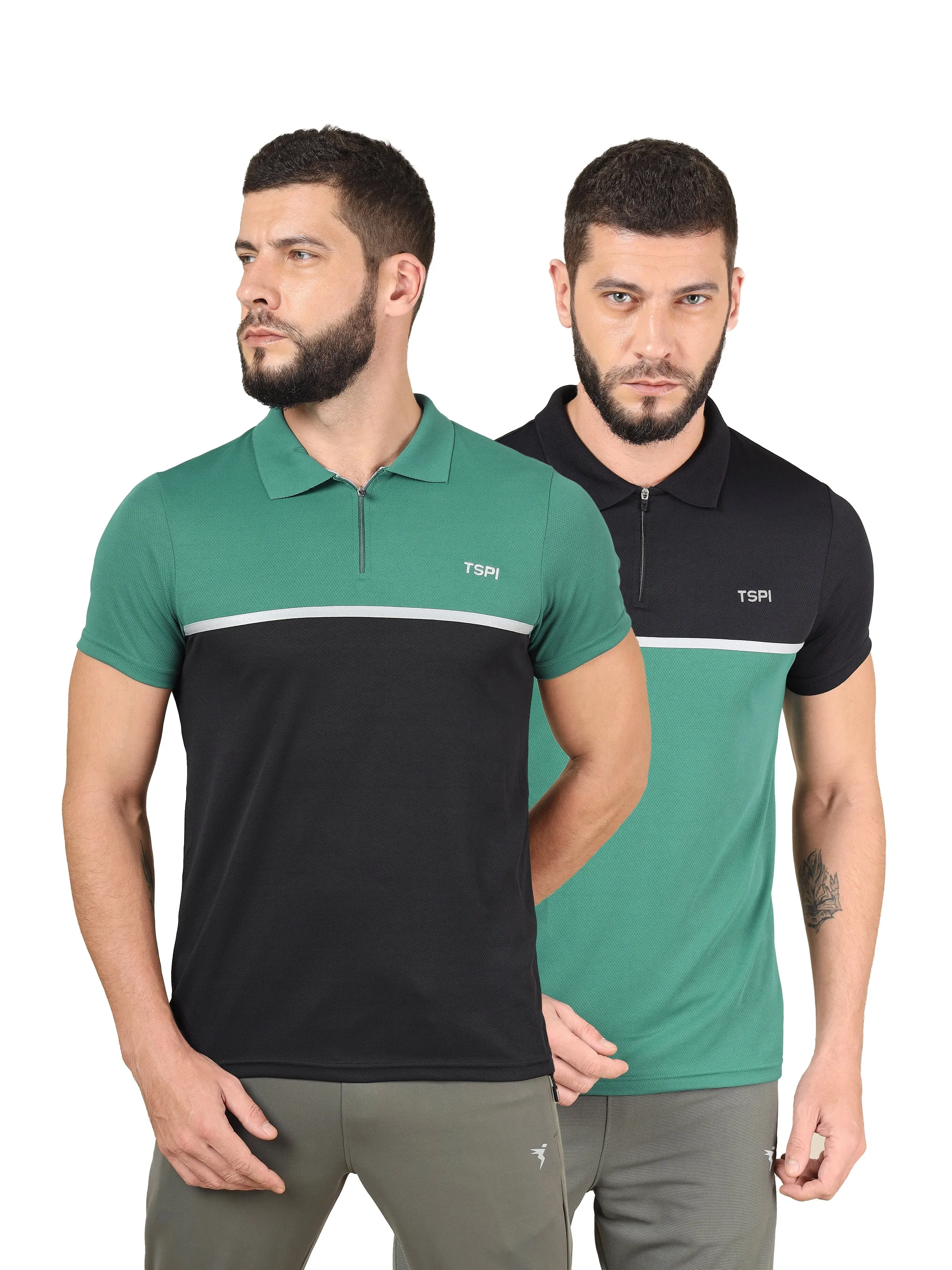Performance Ready LowProfile Hem Men Colorblock Slim Fit Polo T-shirt with TECHNO COOL  (Pack of 2)