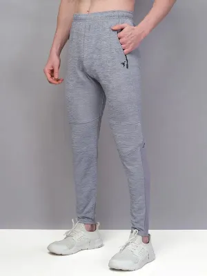 Men Melange Slim Fit Trackpants with TECHNO GUARD Ergonomic Bent Seam Placement Active Performance
