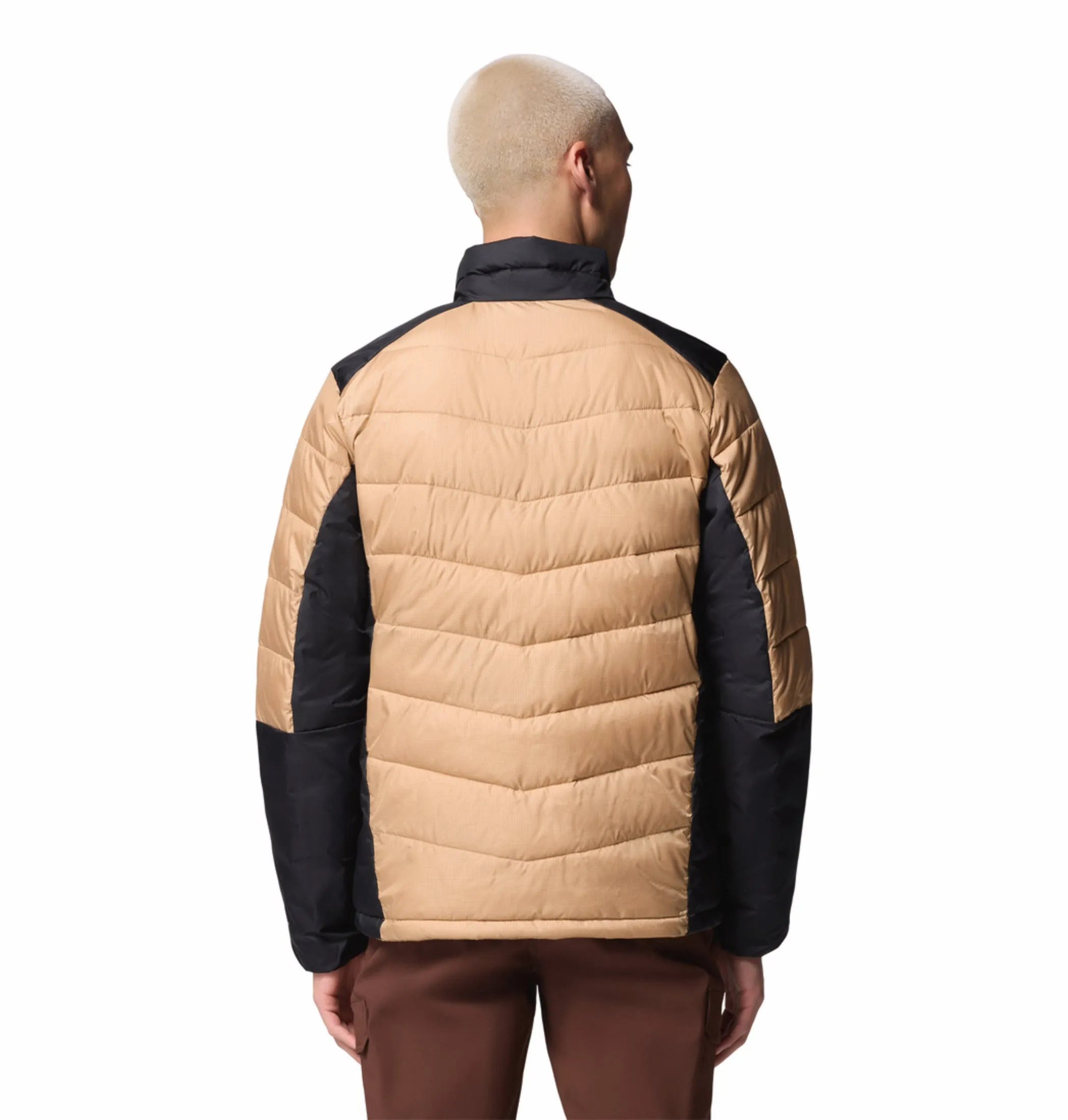 Water Resistant Columbia Men Beige OmniHeat Infinity Labyrinth Loop II Down Jacket