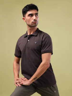 Active Look Men Solid Slim Fit Polo T-shirt with ELASTO PLUS