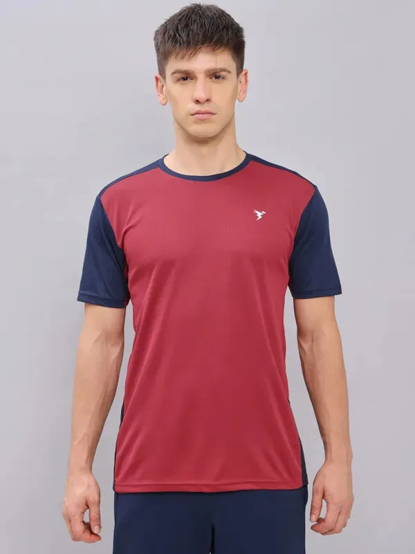 Men Colorblock Slim Fit Crew Neck T-shirt with TECHNO COOL  Everyday Look Comfort and Ease