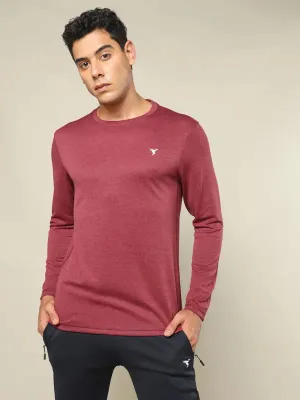 Men Melange Slim Fit Crew Neck T-shirt with DOUBLE COOL Silk combination