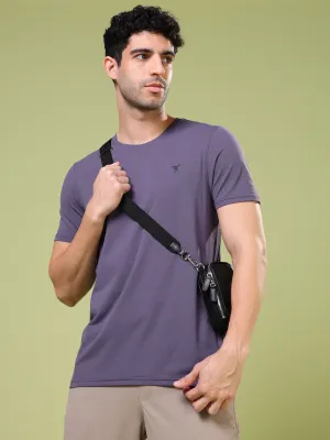 Men Solid Slim Fit Crew Neck T-shirt with COTFLEX Sleek Stretch Fit