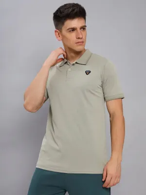 Refined Look Summer Layering Men Solid Slim Fit Polo T-shirt with ELASTO PLUS